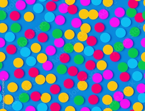 Colorful Dots on a Blue Background - seamless and tileable