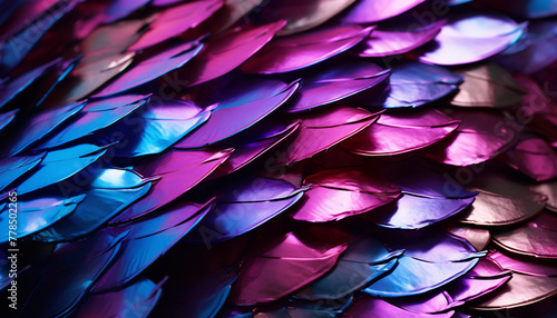 Gradient Iridescent Scale Pattern Close-Up