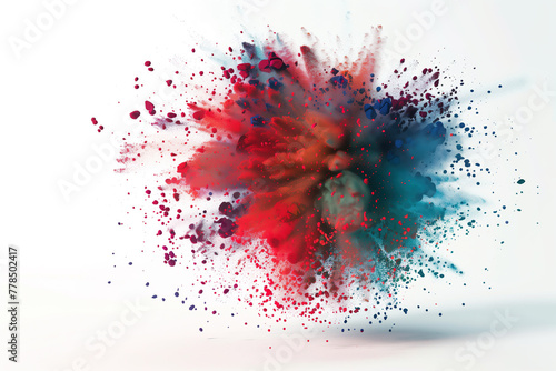 explosion of colorful bomb isolated on white background