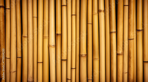 Closeup of bright brown bamboo wood plant without leaves as wooden background texture pattern