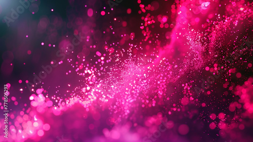 A captivating display of neon pink particles, each one pulsating with light against a shadowy backdrop. The scene exudes energy and vibrancy, captured with a clarity that feels almost tangible. photo