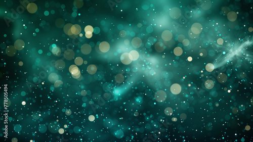 A constellation of teal particles, each one shimmering like a distant star against the night sky. 