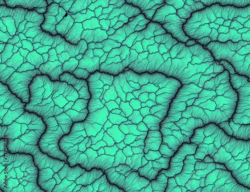 A green and brown landscape with cracks and holes in it. - seamless and tileable