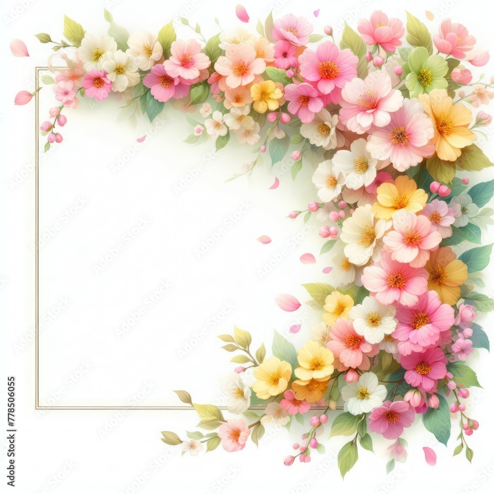 spring flower frame nature background