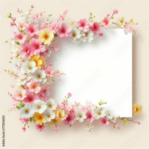 spring flower frame nature background