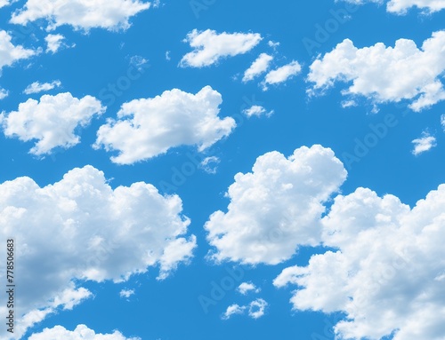 A blue sky with white clouds. - seamless and tileable