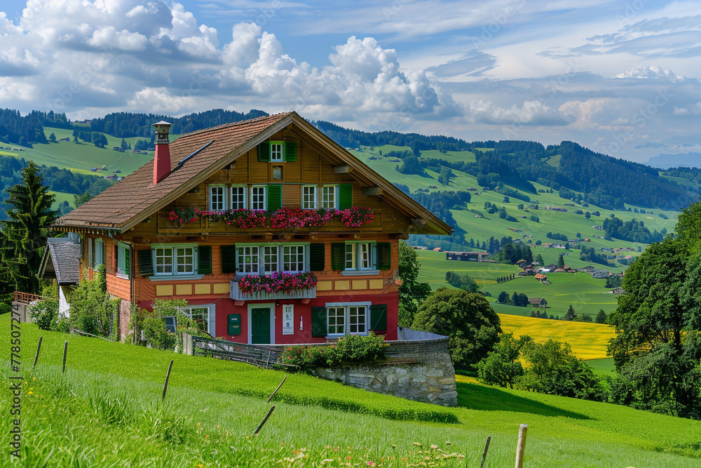 a farm house in the mountains