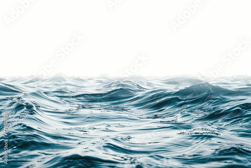 Transparent ocean water surface isolated on white background, cut out, abstract liquid texture photo