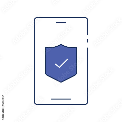 Secure mobile devices with the mobile security icon, implementing measures to protect smartphones and tablets from malware, data breaches, and unauthorized access.