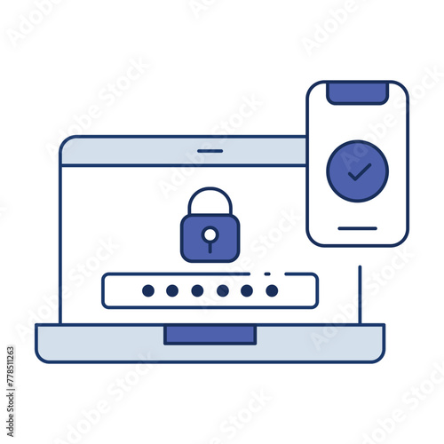 Enhance authentication security with the MFA icon, implementing multiple verification factors to ensure secure access and prevent unauthorized account access.