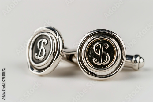 Silver Cufflinks with Engraved Initials