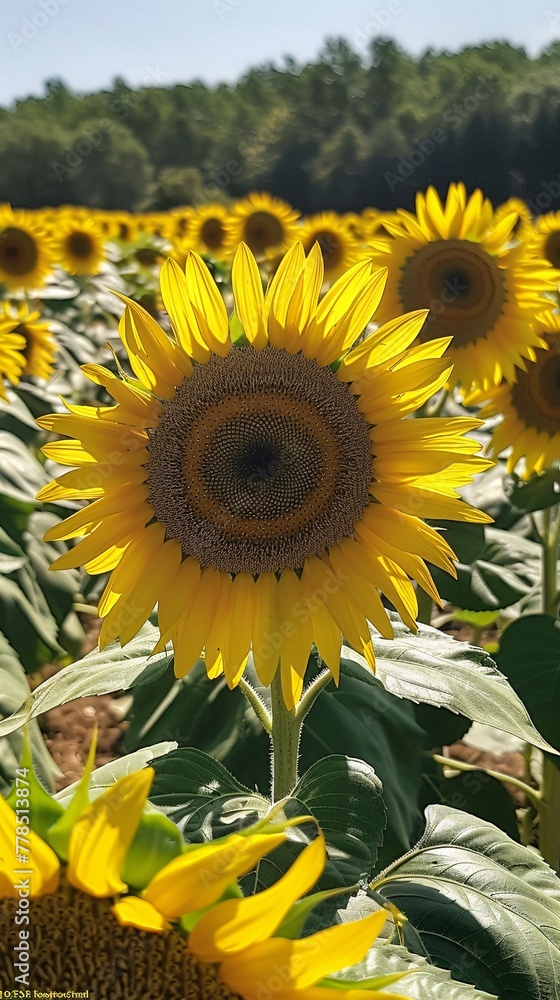Obraz premium Sunflower growing field