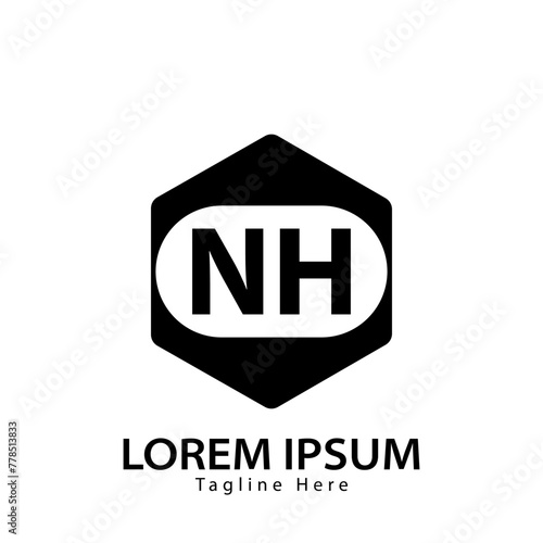 letter NH logo. NH. NH logo design vector illustration for creative company, business, industry