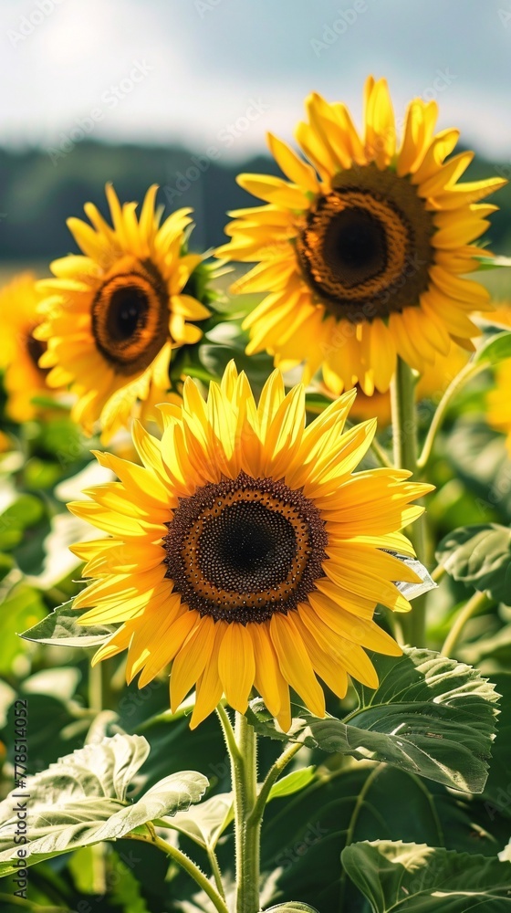 Sunflower growing field Sunflower growing field