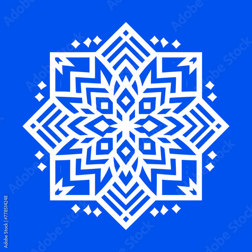 geometric flower arabesque art style pattern vector illustration