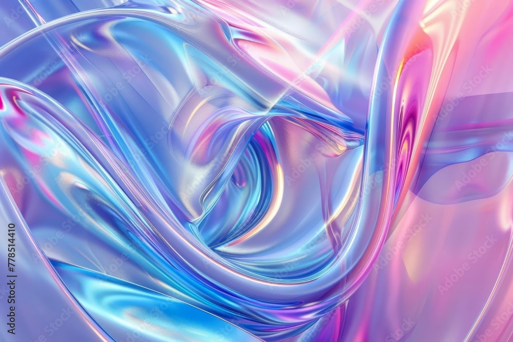 Iridescent abstract background, shimmering colors, futuristic 3D render
