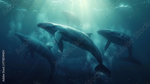 A deepsea opera performed by whales, their songs amplified and modulated through underwater speakers © earthstudiotomo