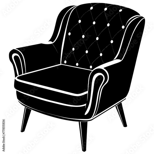 armchair silhouette vector illustration