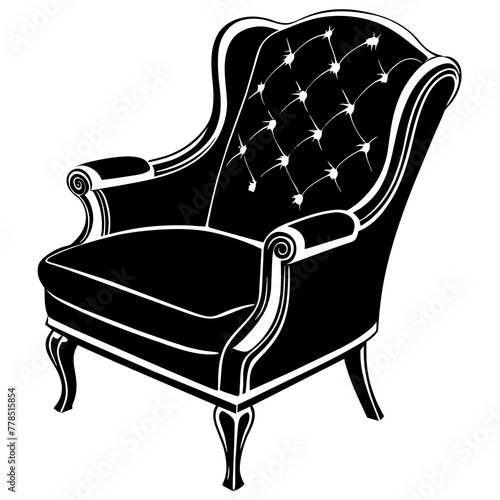 armchair silhouette vector illustration