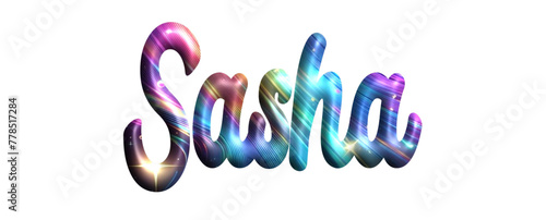 Sasha - multicolor - female name - three-dimensional effect tubular writing - Vector graphics - Word for  presentations, greetings, banners, card, prints, cricut, silhouette, sublimation