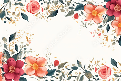 Greeting card with flowers. Can be used as an invitation card for wedding, birthday and other holiday and summer background