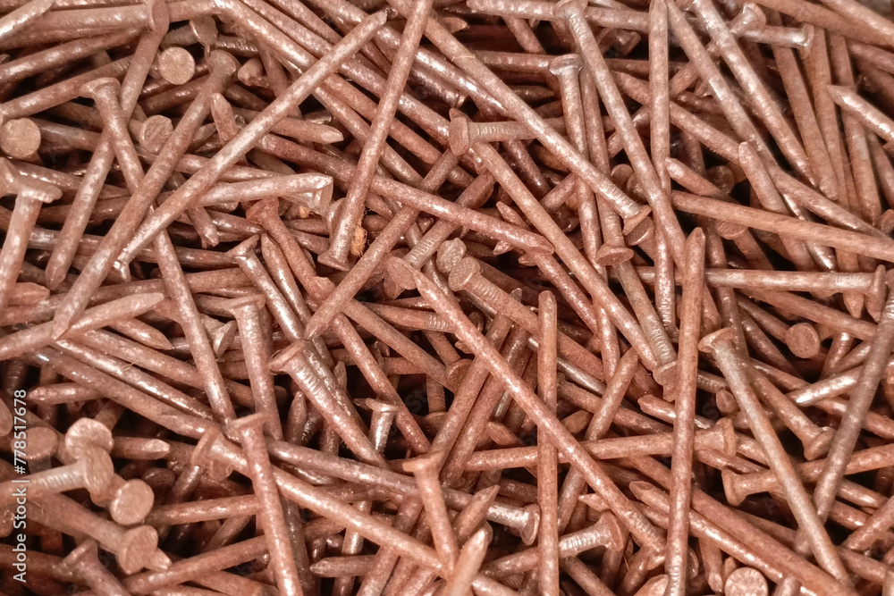 rusted iron nails closeup Stock Photo rusted iron nails closeup Stock Photo
