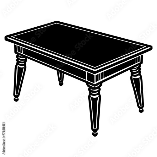 table silhouette vector illustration