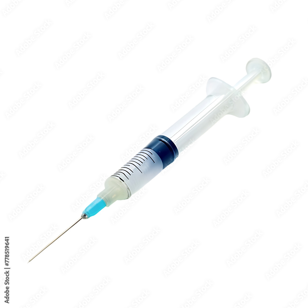 Fototapeta premium coronavirus vaccination blue syringe