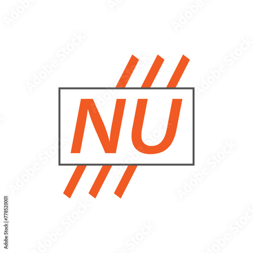 letter NU logo. NU. NU logo design vector illustration for creative company, business, industry photo