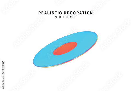 Hologram round flat 3d element for design. vector illustration