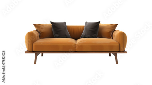 Sofa in contemporary living room Interior Design. furniture for home decoration. isolated on transparent background. 3D render of modern style. Png
