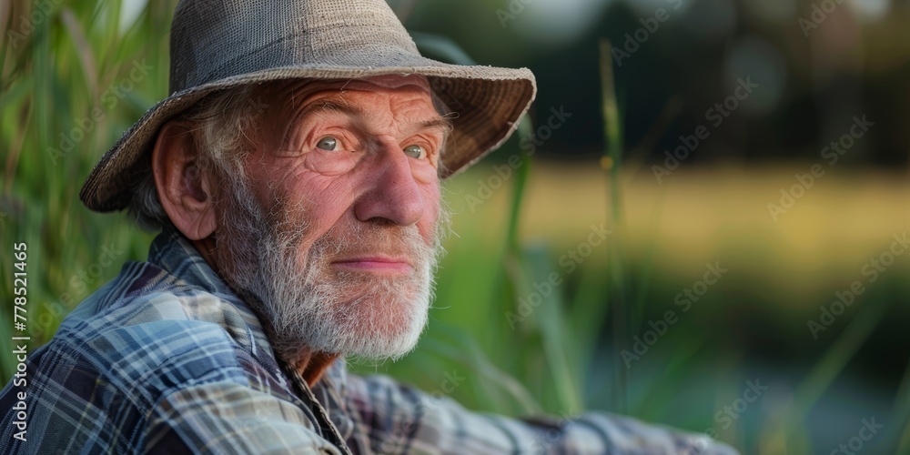 portrait of an elderly beautiful man Generative AI