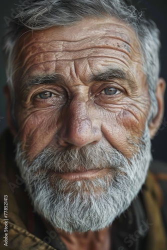 portrait of an elderly beautiful man Generative AI
