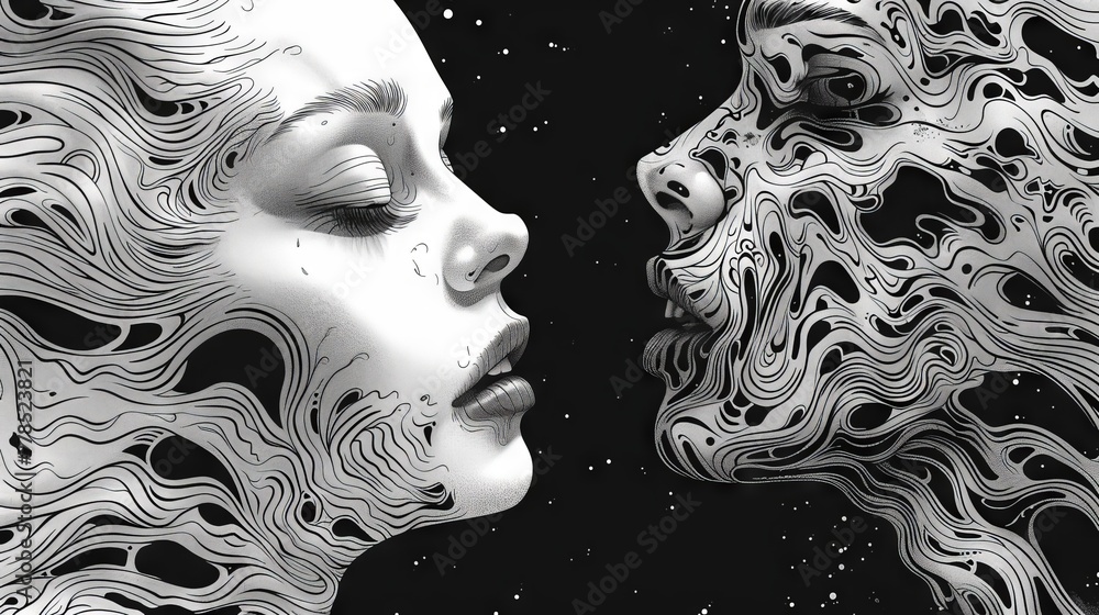 Fototapeta premium Abstract Faces