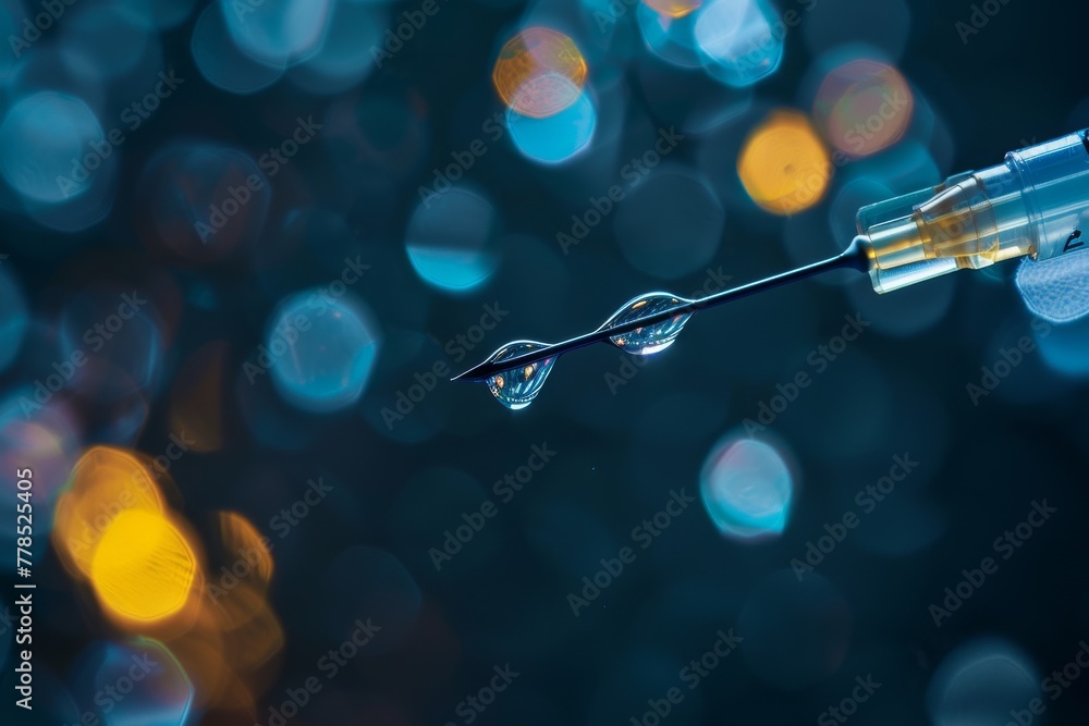 Single Color Design for Chronic Disease Management: Syringes and Needles for COVID-19 Adjuvant and Medical Treatment - obrazy, fototapety, plakaty 
