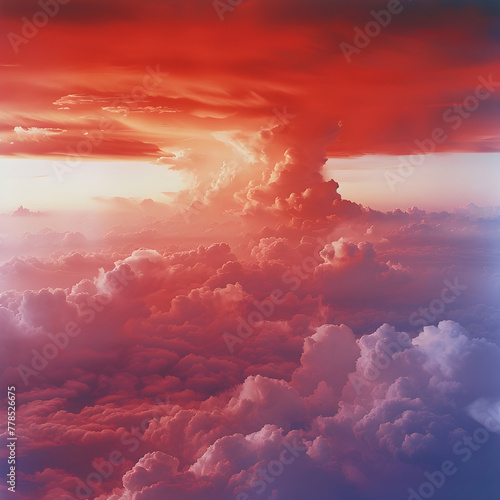 Enigmatic Sky: The Striking Splendor of Red-Soaked Cloudscape