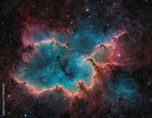 colorful nebula, galaxies in space © Erdem