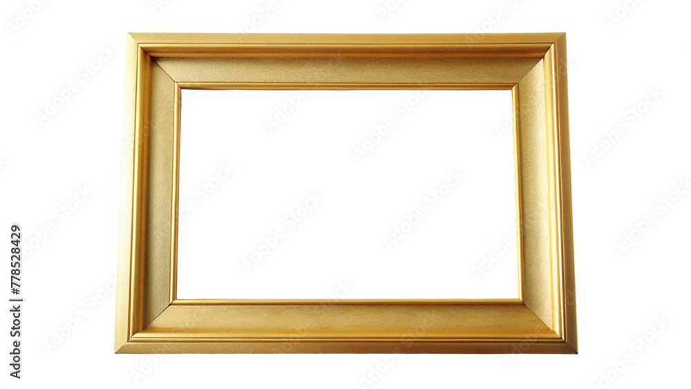 Empty gold ornate picture frame isolated on transparent background. Empty gold ornate picture frame isolated on transparent background.