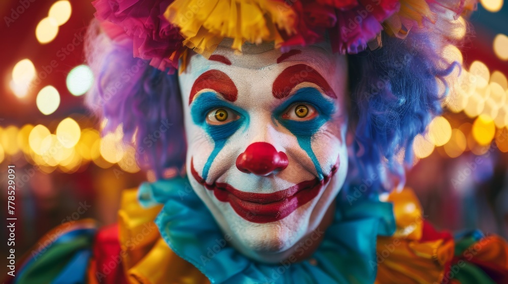 Scary clown on circus tent wallpaper background Scary clown on circus tent wallpaper background