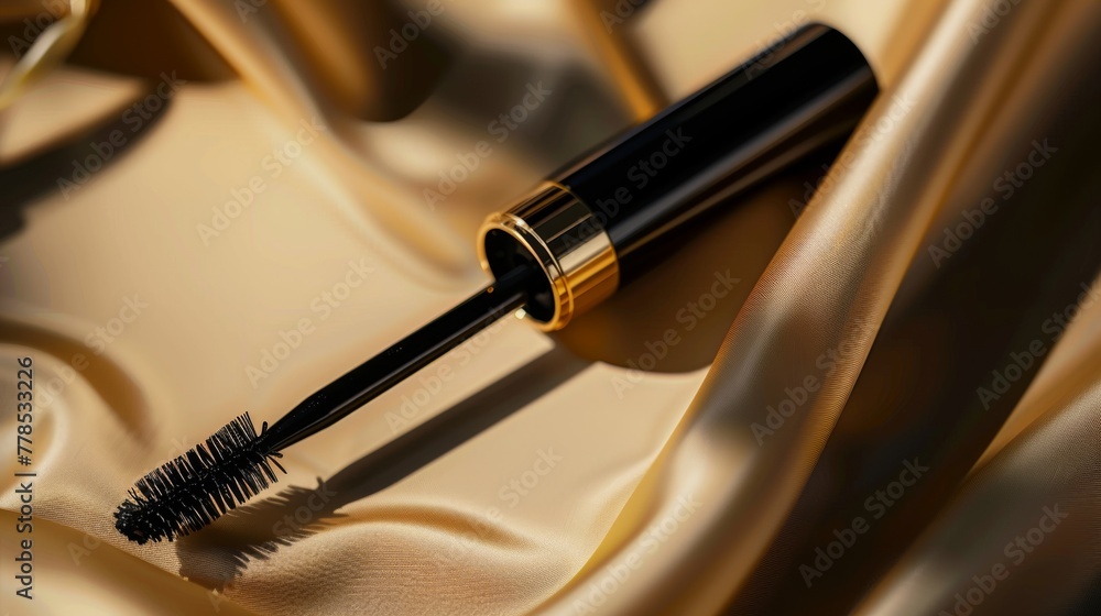 Naklejka premium Make up with mascara on eye with long eyelash wallpaper background