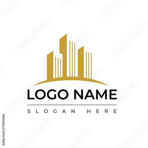 Golden Black Minimalist Elegant Apartment Logo