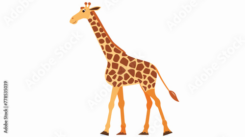 Giraffe zoo animal flat icon flat vector isolated on white