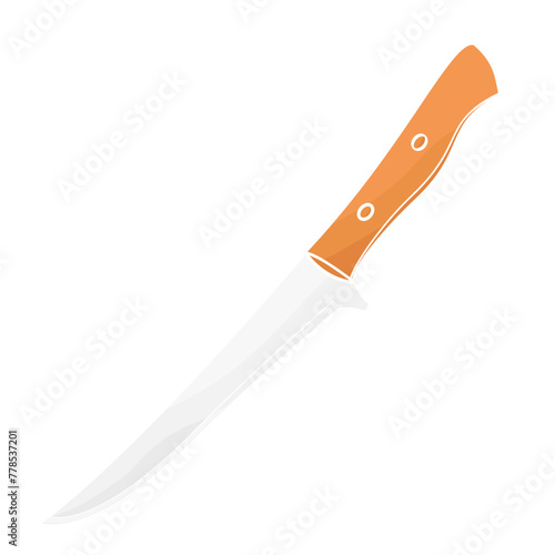 boning knife color vector illustration