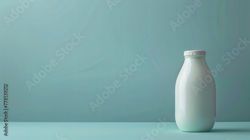 Yogurt milk empty bottle mock up template package wallpaper background photo