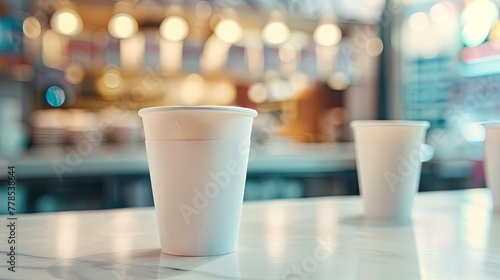 Yogurt milk coffee paper plastic mock up template cup package wallpaper background photo
