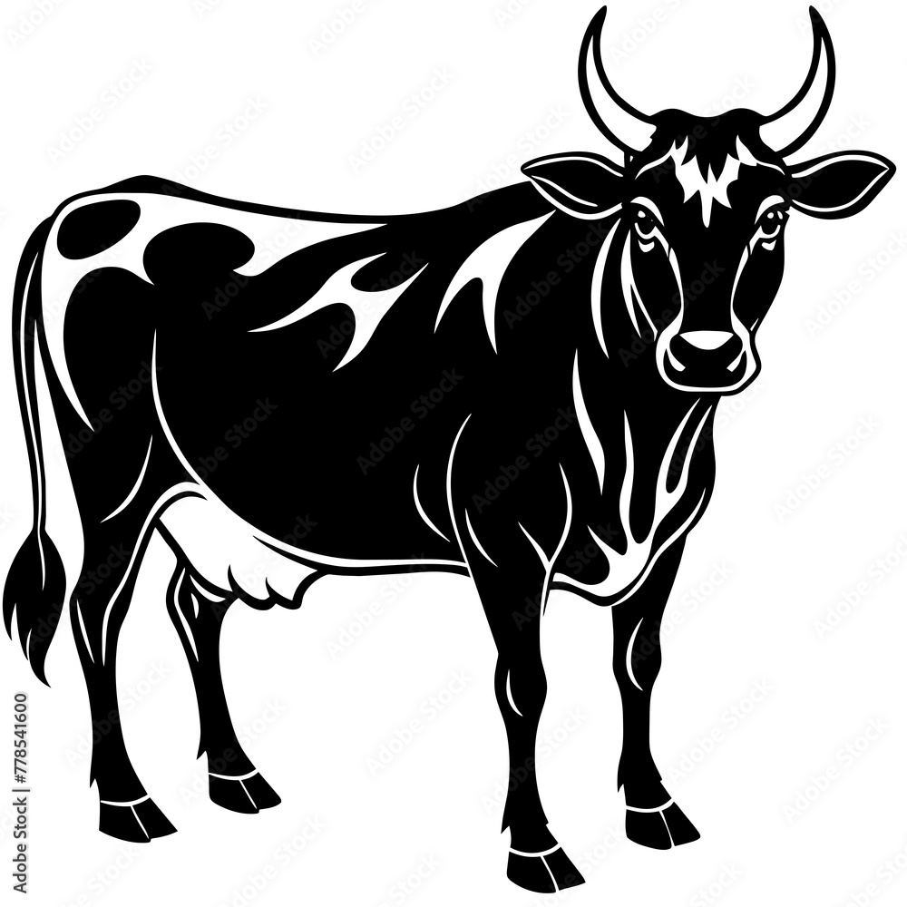 silhouette of a cow vector illustration