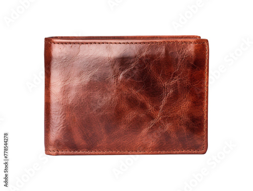 Leather money card wallet isolated