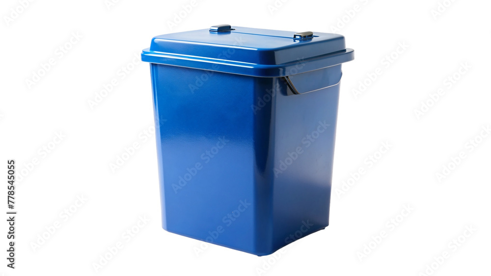 Blue dustbin box isolated on transparent background Blue dustbin box isolated on transparent background