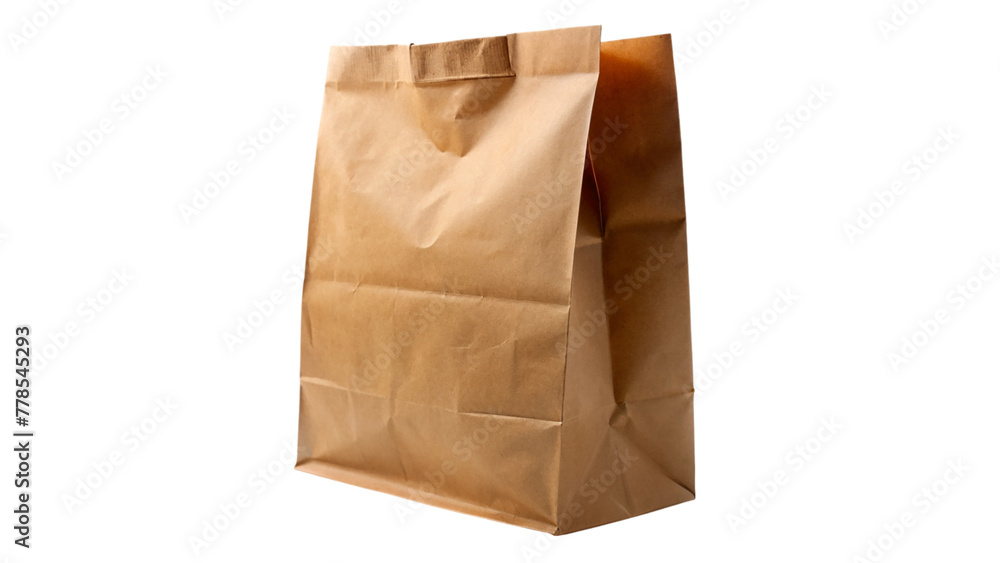 Brown paper bag isolated on transparent background Brown paper bag isolated on transparent background