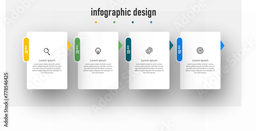 Modern info graphic business template and data visualization with 4 options. can be used for workflow diagram, info chart, web design. vector illustration.